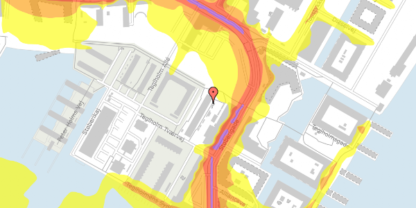 Trafikstøjkort på Teglholm Tværvej 14, 2. th, 2450 København SV