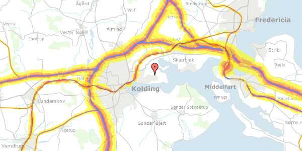 Trafikstøjkort på Farøvej 4, 1. 103, 6000 Kolding