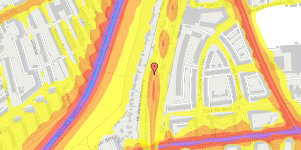 Trafikstøjkort på Hf. Zenia-Lindevang 32, 2000 Frederiksberg