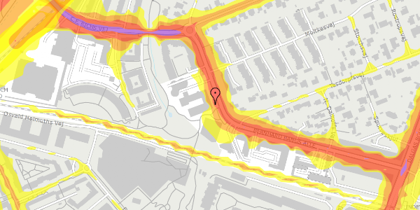 Trafikstøjkort på Bernhard Bangs Alle 43A, 2000 Frederiksberg