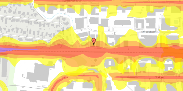 Trafikstøjkort på Smedeholm 15A, 2730 Herlev