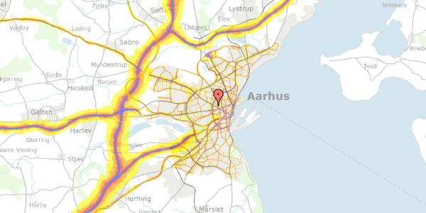 Trafikstøjkort på Vestre Ringgade 74, 1. th, 8000 Aarhus C