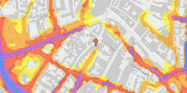 Trafikstøjkort på Frederiksgade 25B, 2. , 8000 Aarhus C