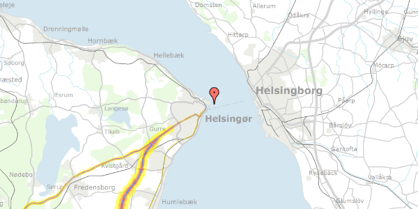 Trafikstøjkort på Kronborg 30, 3000 Helsingør