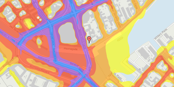 Trafikstøjkort på Niels Juels Gade 15, 1. th, 1059 København K