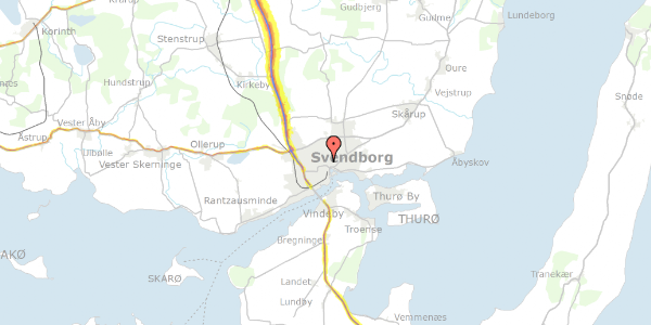 Trafikstøjkort på Dronningholmsvej 42, 1. th, 5700 Svendborg