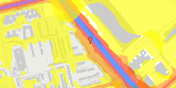 Trafikstøjkort på Firkløverparken 82, 2625 Vallensbæk