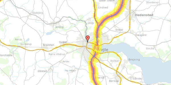 Trafikstøjkort på Tønnesgade 24, 7100 Vejle