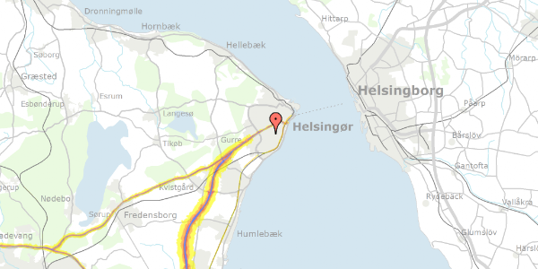 Trafikstøjkort på Egevænget 4, 3000 Helsingør