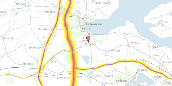 Trafikstøjkort på Stubbæk Bygade 5, 6200 Aabenraa
