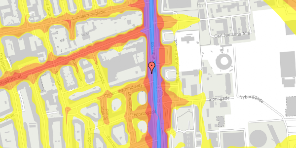 Trafikstøjkort på Østerbrogade 119, 2100 København Ø