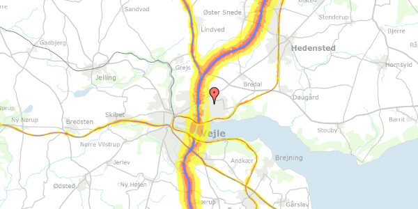 Trafikstøjkort på Skrænten 85, 7120 Vejle Øst