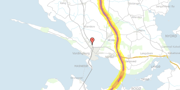 Trafikstøjkort på Vindrosen 6, 4760 Vordingborg