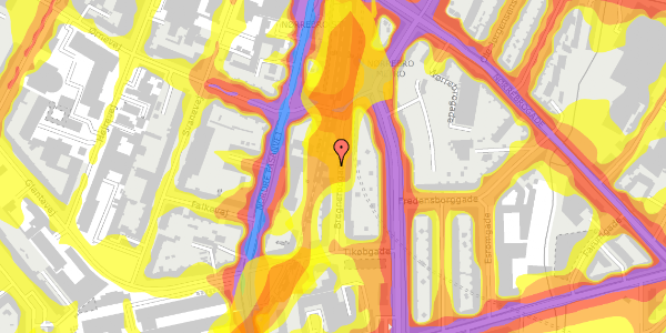 Trafikstøjkort på Bregnerødgade 6, 2200 København N