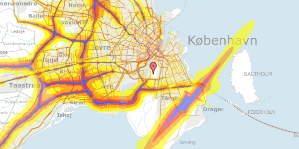 Trafikstøjkort på Bonderosestien 18, 2300 København S