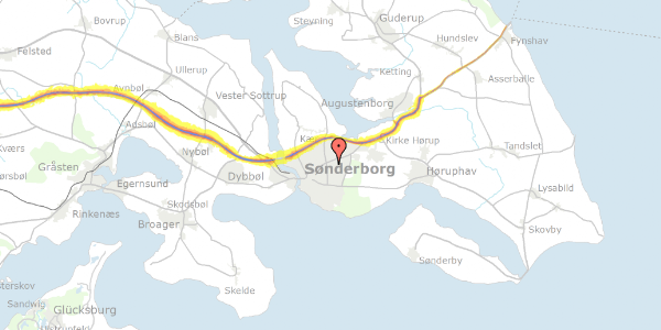Trafikstøjkort på Sjællandsgade 22, 6400 Sønderborg