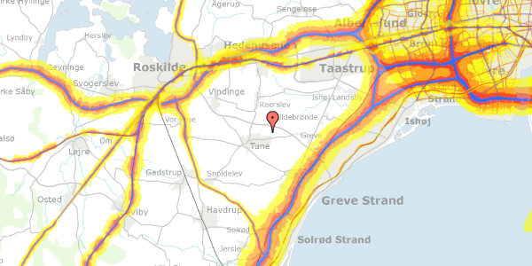 Trafikstøjkort på Tunegårdsvænget 48, 4030 Tune