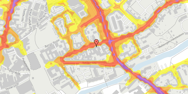 Trafikstøjkort på Overgade 45, st. , 5000 Odense C