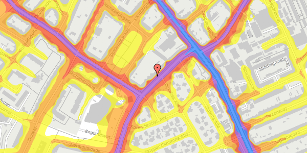 Trafikstøjkort på Englandsvej 12A, 2300 København S