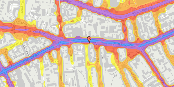 Trafikstøjkort på Vesterbrogade 65, 1620 København V