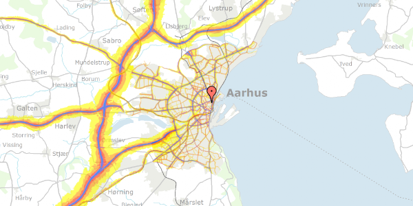 Trafikstøjkort på Gammel Munkegade 9D, 1. , 8000 Aarhus C