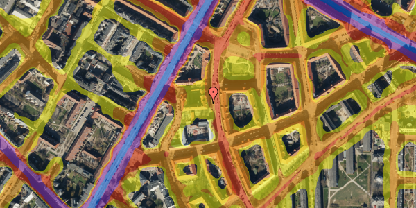 Trafikstøjkort på Guldbergsgade 99, 4. , 2200 København N