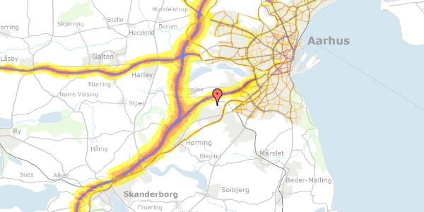 Trafikstøjkort på Kildeagervej 194, 8361 Hasselager