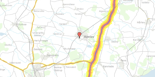 Trafikstøjkort på Troelstrup Ege 4, 4690 Haslev