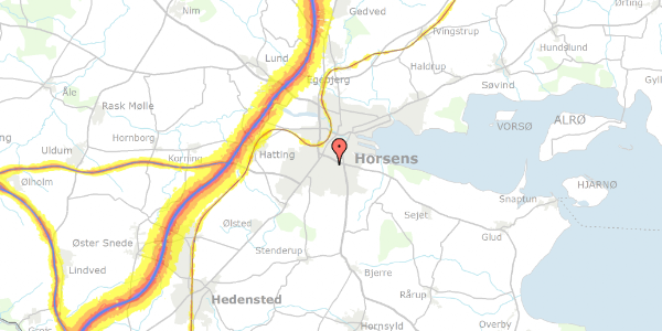 Trafikstøjkort på Ternevej 66C, . 16, 8700 Horsens