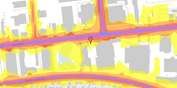 Trafikstøjkort på Naverland 11B, 2600 Glostrup