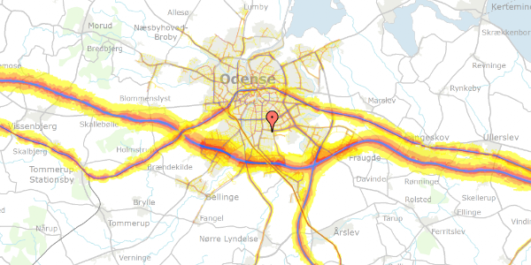 Trafikstøjkort på Niels Bohrs Allé 1, 5230 Odense M