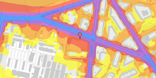 Trafikstøjkort på Amager Boulevard 110, 2. th, 2300 København S