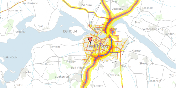 Trafikstøjkort på Hasserishave 9, 9000 Aalborg