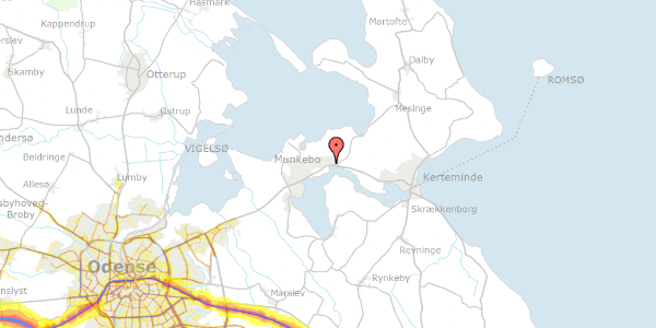 Trafikstøjkort på Elmevænget 12, 5330 Munkebo