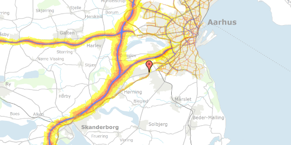 Trafikstøjkort på Koltvej 19, 8361 Hasselager