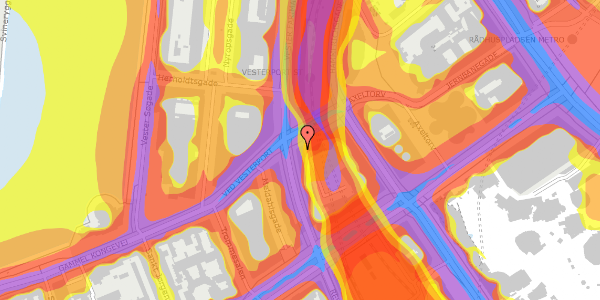 Trafikstøjkort på Ved Vesterport 5, kl. , 1612 København V