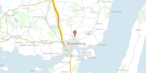 Trafikstøjkort på Tvedvej 200A, 5700 Svendborg