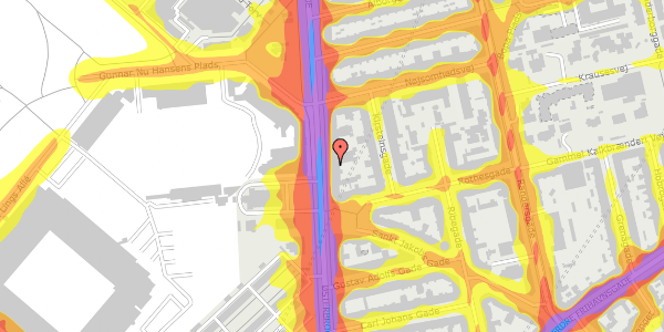 Trafikstøjkort på Østerbrogade 112, 2100 København Ø