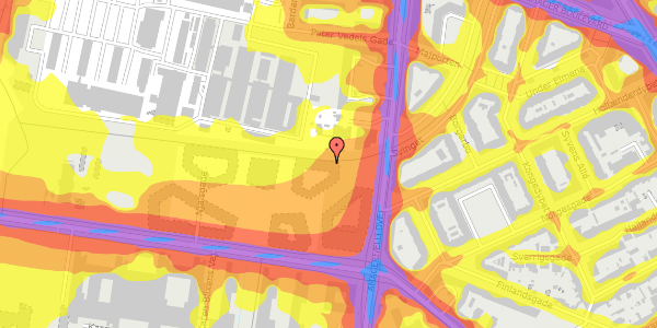 Trafikstøjkort på Faste Batteri Vej 104, 3. th, 2300 København S