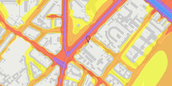 Trafikstøjkort på Blegdamsvej 6B, 1. , 2200 København N