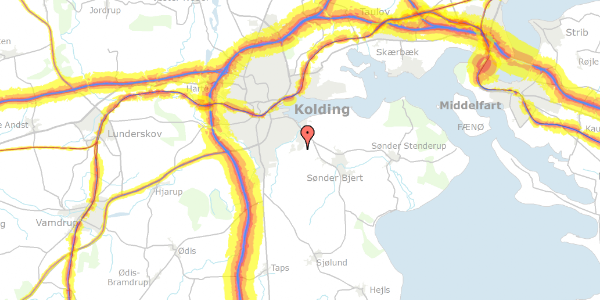 Trafikstøjkort på Odins Ager 41, 6000 Kolding