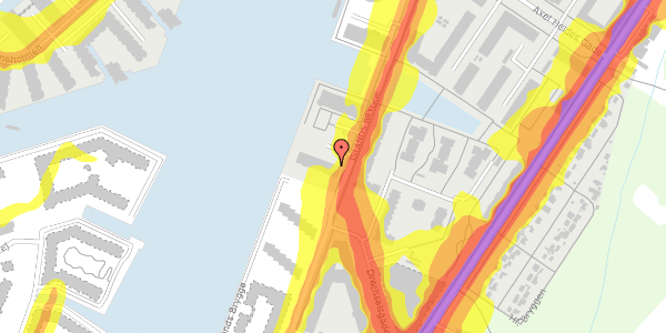 Trafikstøjkort på Islands Brygge 36A, 4. 2, 2300 København S