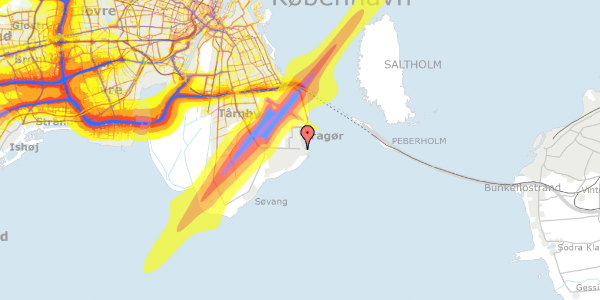 Trafikstøjkort på Vestgrønningen 9, 2791 Dragør