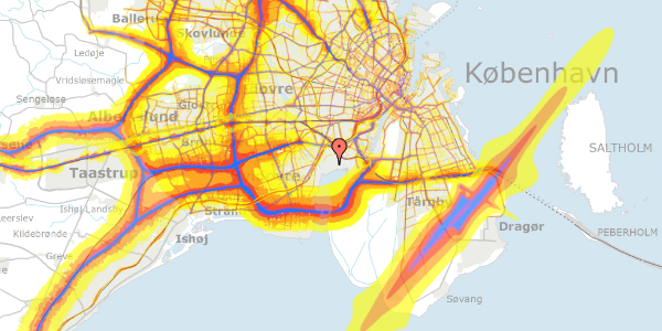 Trafikstøjkort på Hf. Bergmannshave 71, 2450 København SV