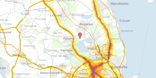 Trafikstøjkort på Stavnsholtvej 180, 3520 Farum