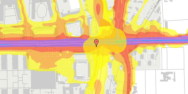 Trafikstøjkort på Roskildevej 71, 2000 Frederiksberg