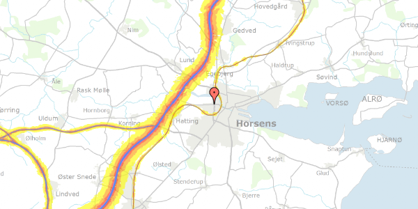 Trafikstøjkort på Hattingvej 10, 1. , 8700 Horsens