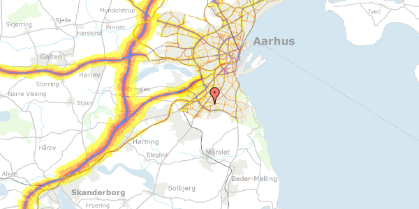 Trafikstøjkort på Axel Gruhns Vej 10C, kl. , 8270 Højbjerg