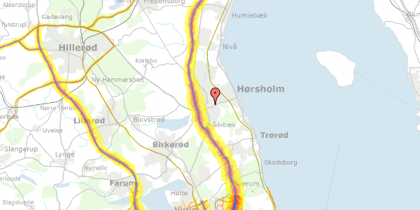 Trafikstøjkort på Gasværksvej 17, 2970 Hørsholm