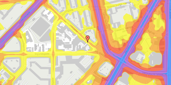 Trafikstøjkort på Vermundsgade 5, st. , 2100 København Ø